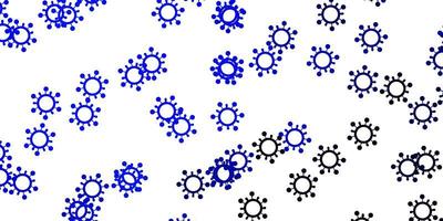 toile de fond de vecteur bleu clair avec symboles de virus
