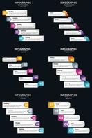 vecteur 6 infographie pack présentation modèle de diapositive 5 étapes cycle diagrammes et chronologies