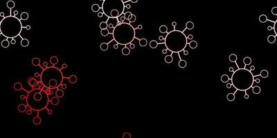 modèle vectoriel rouge foncé avec des éléments de coronavirus