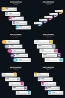 vecteur 6 infographie pack présentation modèle de diapositive 5 étapes cycle diagrammes et chronologies