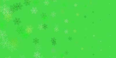 texture de doodle vecteur vert clair, jaune avec des fleurs.