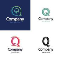 lettre q grand logo pack design création de logos modernes créatifs pour votre entreprise vecteur