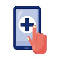 smartphone avec croix médicale vecteur