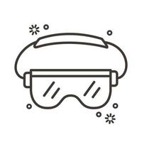accessoire de lunettes de sécurité avec style de ligne covid 19 particules vecteur