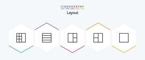 mise en page pack d'icônes de 25 lignes comprenant. vecteur