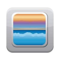 Icône isolé du menu du bouton de l'application photo vecteur