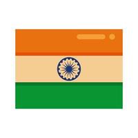 icône de style plat drapeau inde fête de l'indépendance vecteur