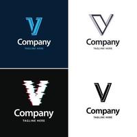 lettre v grand logo pack design création de logos modernes créatifs pour votre entreprise vecteur