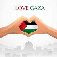 J'aime le vecteur de Gaza