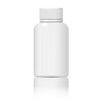 illustration de conception de vecteur de bouteille de pilule isolé sur fond blanc