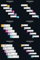 vecteur 6 infographie pack présentation modèle de diapositive 5 étapes cycle diagrammes et chronologies