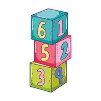 jouets pile cube blocs bâtiment dessin animé vecteur