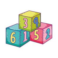 jouets pile cube blocs bâtiment dessin animé vecteur