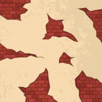 fissures de briques sur illustration de conception de vecteur de mur