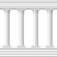 illustration de conception de vecteur de colonnes antiques isolé sur fond blanc