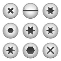 Vis boulon set vector illustration de conception isolé sur fond blanc