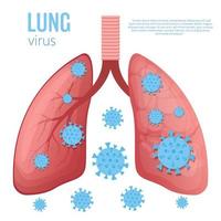 illustration de conception de vecteur de maladie pulmonaire isolée sur fond blanc