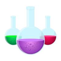 illustration de conception de vecteur de flacons chimiques de laboratoire isolé sur fond blanc