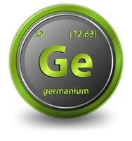 élément chimique de germanium. symbole chimique avec numéro atomique et masse atomique. vecteur