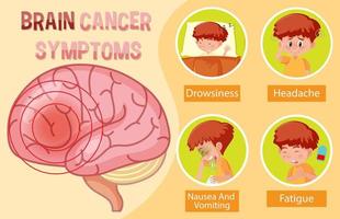 affiche d'information du diagramme du cerveau humain vecteur