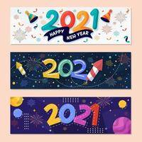 bannière de fête du nouvel an 2021 vecteur