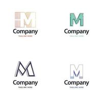 lettre m grand logo pack design création de logos modernes créatifs pour votre entreprise vecteur