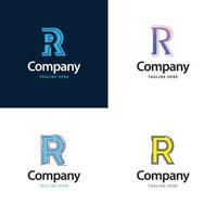 lettre r grand logo pack design création de logos modernes créatifs pour votre entreprise vecteur