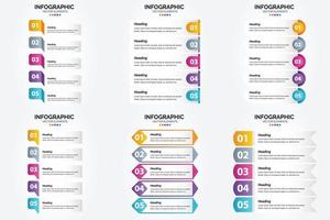 ensemble de conception plate d'infographie d'illustration vectorielle pour la brochure publicitaire et le magazine vecteur