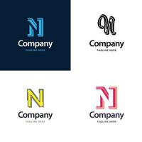 lettre n grand logo pack design création de logos modernes créatifs pour votre entreprise vecteur