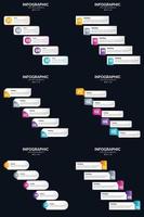 vecteur 6 infographie pack présentation modèle de diapositive 5 étapes cycle diagrammes et chronologies