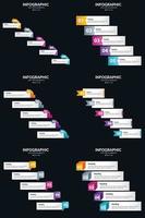 vecteur 6 infographie pack présentation modèle de diapositive 5 étapes cycle diagrammes et chronologies