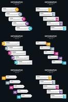 vecteur 6 infographie pack présentation modèle de diapositive 5 étapes cycle diagrammes et chronologies