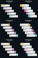 vecteur 6 infographie pack présentation modèle de diapositive 5 étapes cycle diagrammes et chronologies