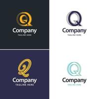 lettre q grand logo pack design création de logos modernes créatifs pour votre entreprise vecteur