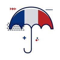parapluie avec style plat drapeau france