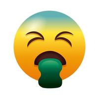emoji malade vomissant style dégradé vecteur