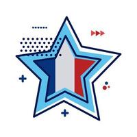 étoile avec drapeau france design illustration vectorielle style plat vecteur