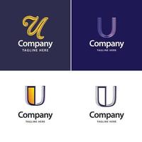 lettre u grand logo pack design création de logos modernes créatifs pour votre entreprise vecteur