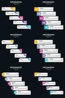 vecteur 6 infographie pack présentation modèle de diapositive 5 étapes cycle diagrammes et chronologies