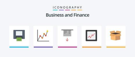 financez le pack d'icônes plat 5, y compris. boîte .. conception d'icônes créatives vecteur