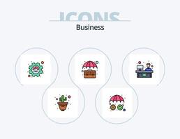 pack d'icônes remplies de ligne d'affaires 5 conception d'icônes. Cas. sac. cactus. séminaire. conférence vecteur