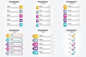 ensemble de conception plate d'infographie d'illustration vectorielle pour la brochure publicitaire et le magazine vecteur