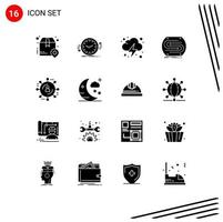 16 icônes créatives signes et symboles modernes du concept de match contre les éléments de conception vectoriels modifiables de la puissance commerciale vecteur