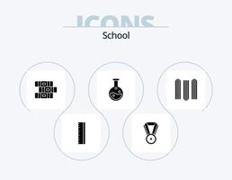 pack d'icônes de glyphe scolaire 5 conception d'icônes. . . Stationnaire. des dossiers. document vecteur