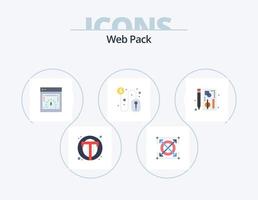 pack d'icônes plat web pack 5 conception d'icônes. le navigateur. signe dollar. paquet. dollar. vérification de la vitesse du web vecteur