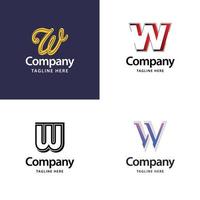 lettre w grand logo pack design création de logos modernes créatifs pour votre entreprise vecteur