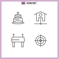 4 icônes créatives signes et symboles modernes d'éléments de conception vectoriels modifiables de sport wifi pays de tir indien vecteur