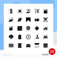 pack de 25 signes et symboles de glyphes solides modernes pour les supports d'impression Web tels que l'art de l'environnement de conception de stylo donnant des éléments de conception vectoriels modifiables vecteur