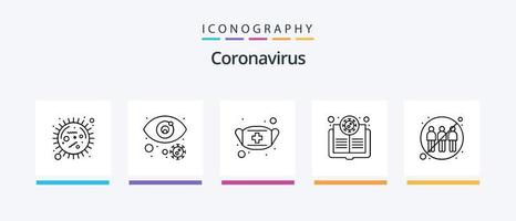 pack d'icônes de la ligne 5 du coronavirus, y compris le virus. remarquer. du sang. alerte virale. transmission. conception d'icônes créatives vecteur