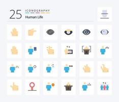 pack d'icônes humaines de 25 couleurs plates, y compris le doigt. Humain. Humain. appareil. avatar vecteur